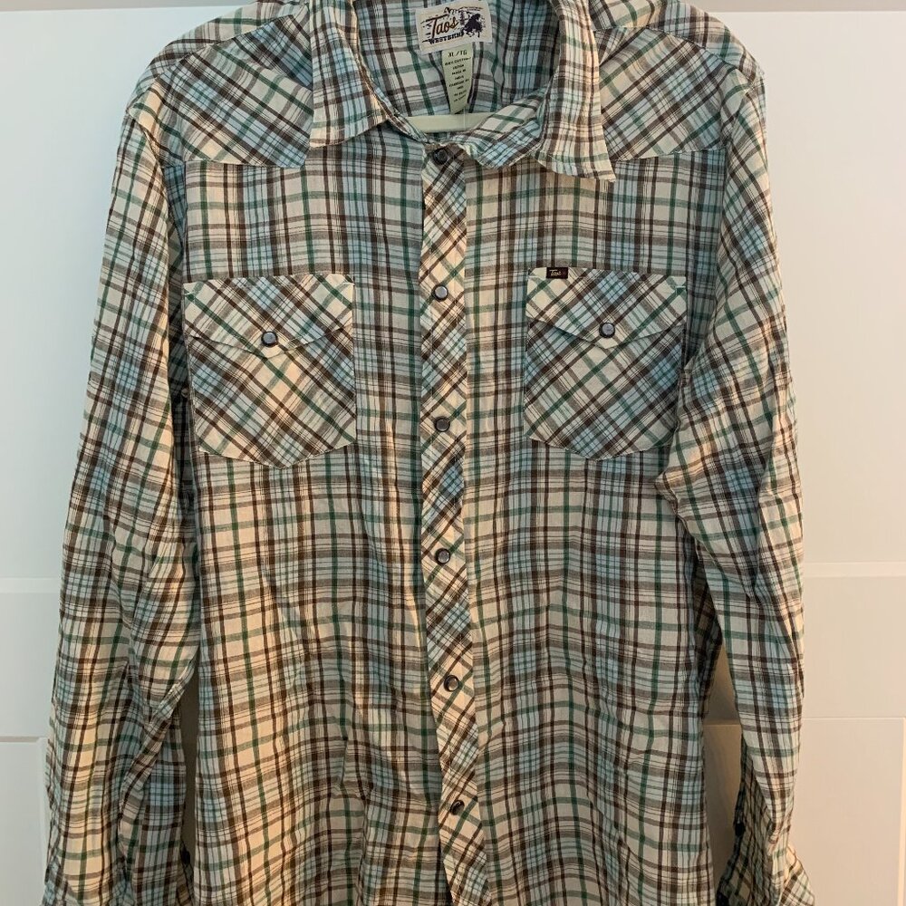 TAOS Men's Western Shirt XL | NWT | Premium Cotton Snap-Front
